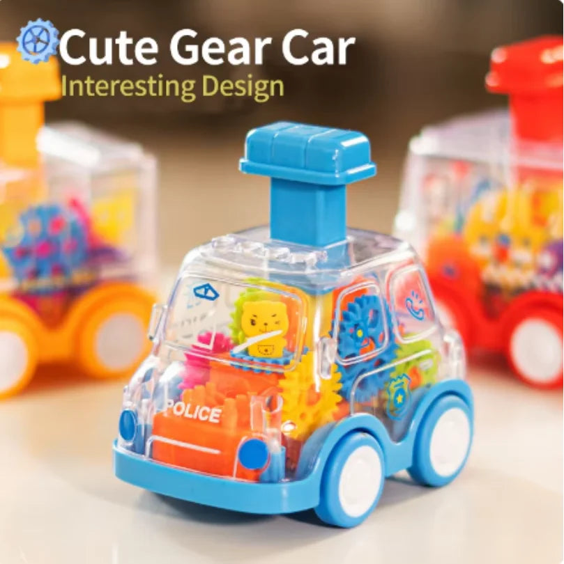 Voiture Friction Enfant Transparente | Engrenages Visibles | Cadeau 2-6 Ans