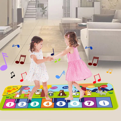 Tapis musical bébé – Tapis d'éveil piano lumineux 80×30 cm