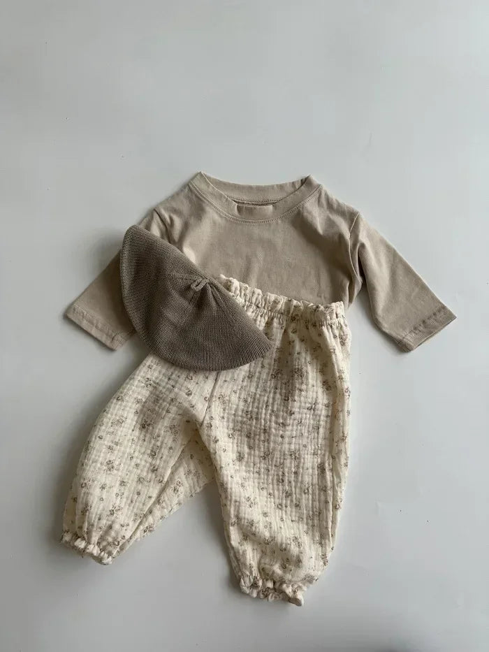 Pantalon Bébé Coton Doux | Imprimé Mignon | Mousseline | 3 Mois – 3 Ans