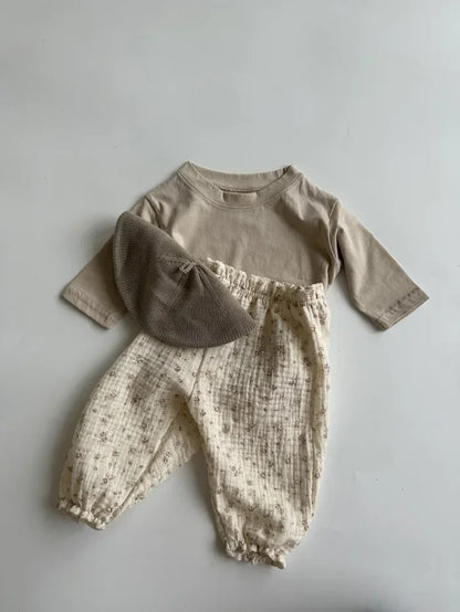 Pantalon Bébé Coton Doux | Imprimé Mignon | Mousseline | 3 Mois – 3 Ans