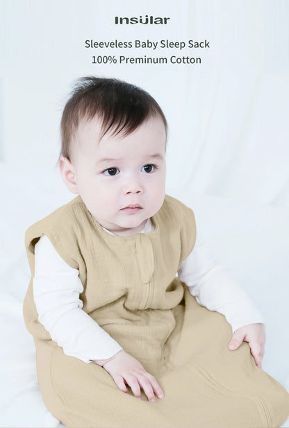 Sac de couchage été bébé – Mousseline coton léger, fermeture éclair 2 voies & change facile