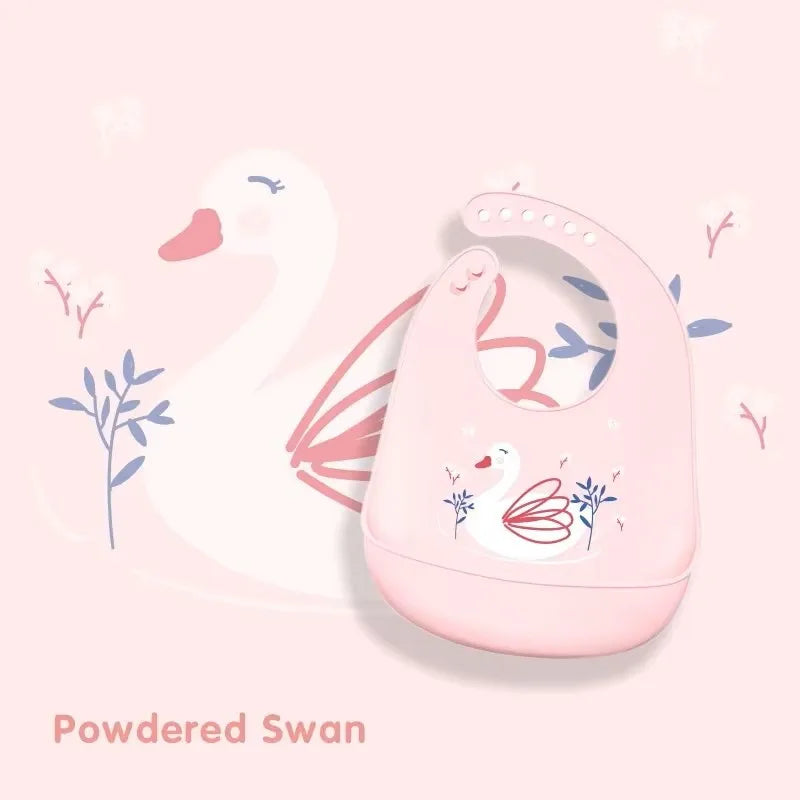 Bavoir silicone bébé impérméable réglable – 5 motifs animaux, sans BPA, 1-3 ans