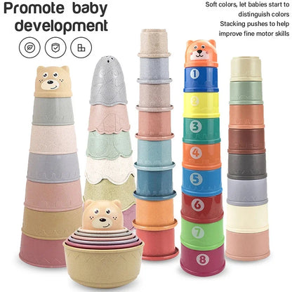 Jouets Empilables Tasses Montessori Bébé 0-12 mois | Jeu de Bain & Éveil | Cadeau Noël
