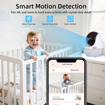 Babyphone vidéo WiFi 1080P – Écran 4,3", vision nocturne, PTZ & app mobile