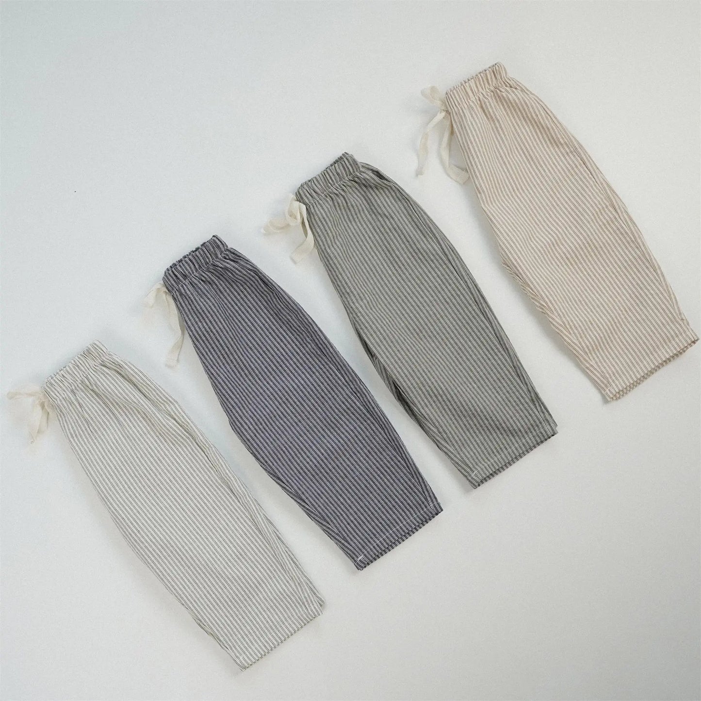 Pantalon Rayé Bébé | Coton Doux | Fille & Garçon | 12M–7 Ans
