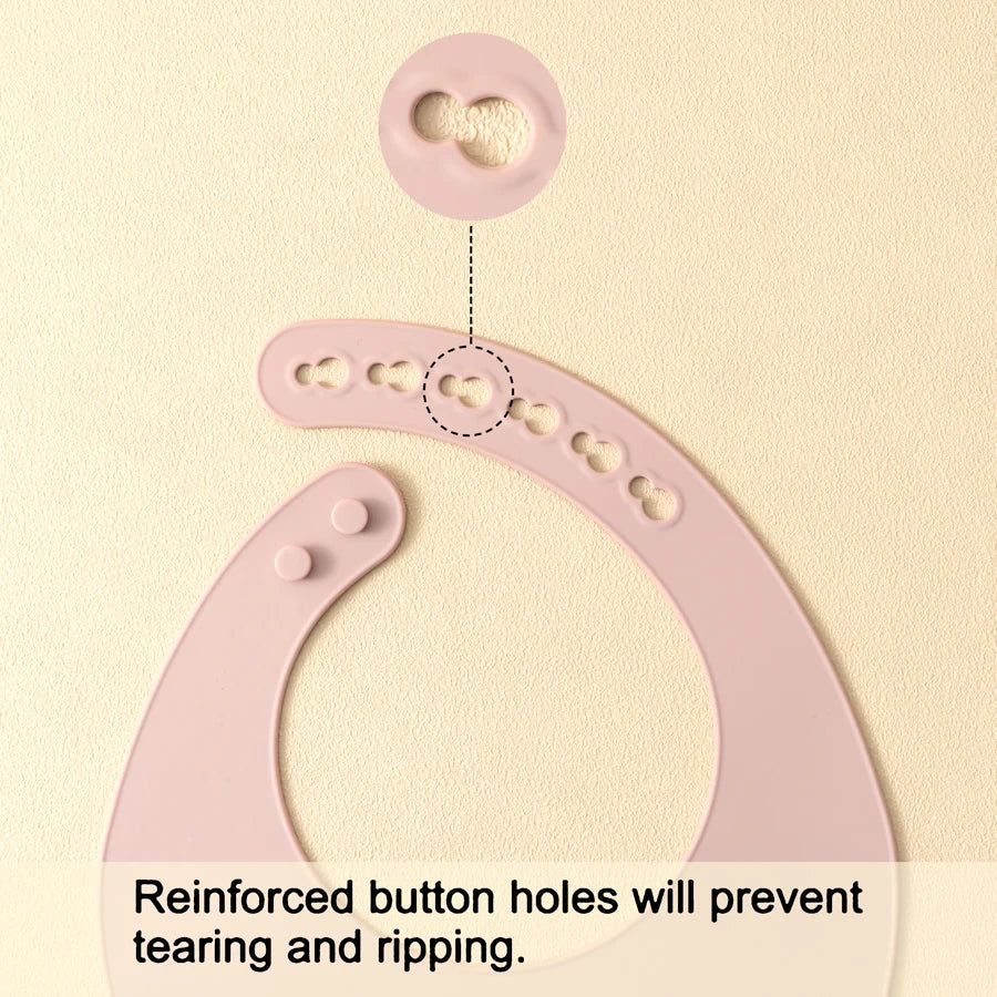 Lot 2 bavoirs silicone bébé couleur unie – Sans BPA, impérméable, 0-5 ans