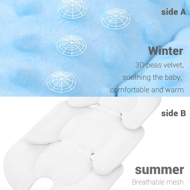 Four Seasons Baby Stroller Cushion Infant Car Seat Insert Stroller Pad General Thermal Mattress Mesh Breathable 2 Side Available
