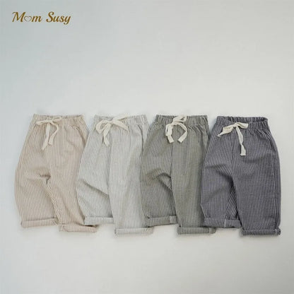 Pantalon Rayé Bébé | Coton Doux | Fille & Garçon | 12M–7 Ans