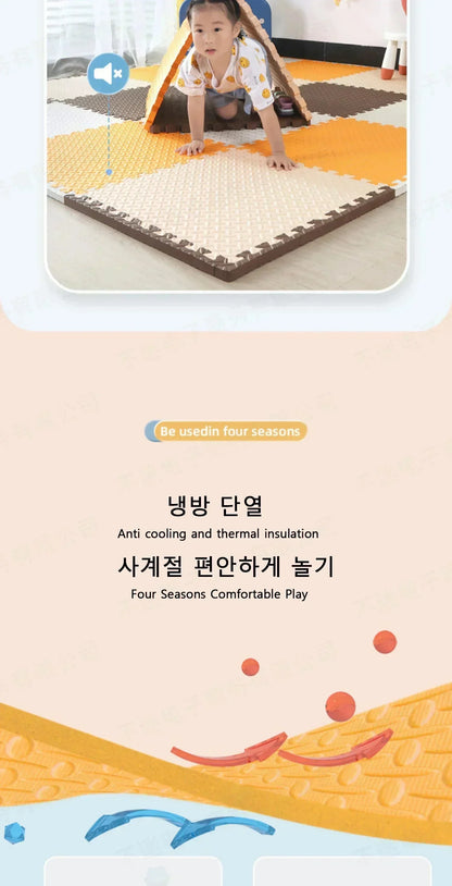 Tapis de Jeu Bébé Puzzle Mousse – Non Toxique, Antidérapant, 2.5cm