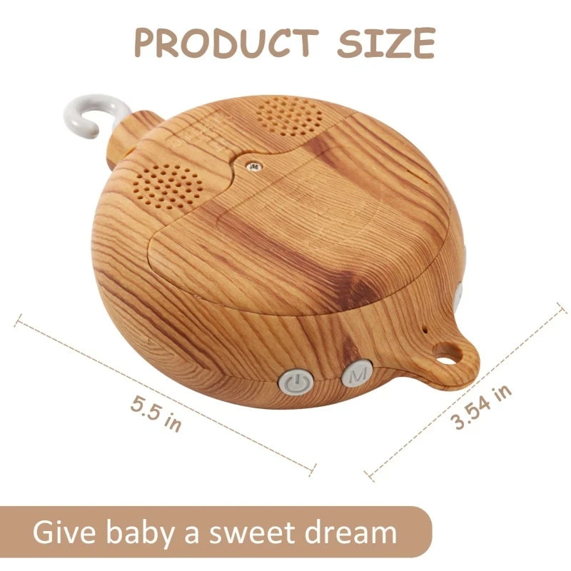 Baby Bed Bell Music Box Hanging Toys Wood Grain 360° Rotary Newborn Infant Crib Mobile Musical Box 0 12 Months Baby Rattles Toys