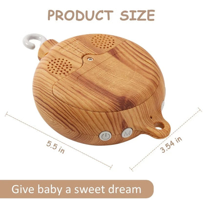 Baby Bed Bell Music Box Hanging Toys Wood Grain 360° Rotary Newborn Infant Crib Mobile Musical Box 0 12 Months Baby Rattles Toys