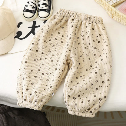 Pantalon Doublé Polaire Enfant | Motif Pois Rétro | Fille & Garçon | 12M – 9 Ans