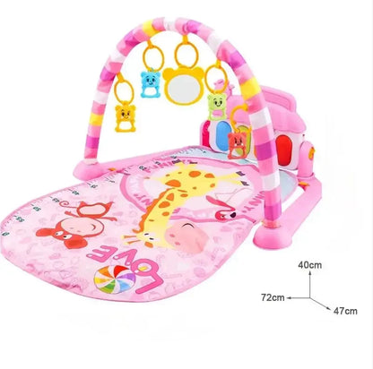 Tapis musical bébé – Tapis d’éveil interactif avec piano et arche de jeu
