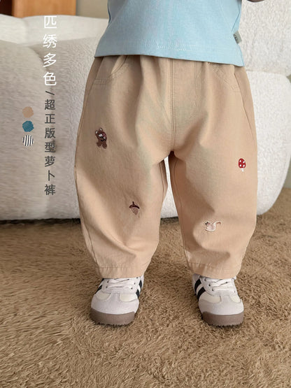 Pantalon Bébé Garçon | Jean Rayé Ample | Sarouel Coton | 1 Mois – 7 Ans