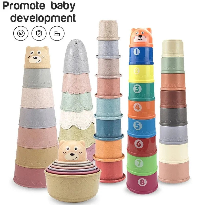 Jouets Empilables Tasses Montessori Bébé 0-12 mois | Jeu de Bain & Éveil | Cadeau Noël