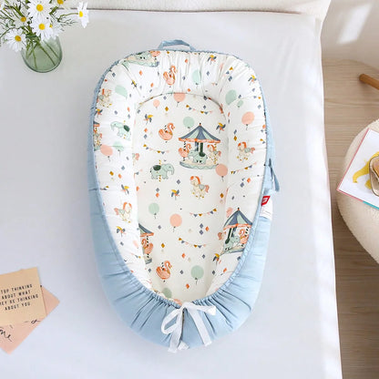 Nid Bébé Réducteur de Lit | Cocon Nouveau-Né Respirant | Coton Portable Réglable