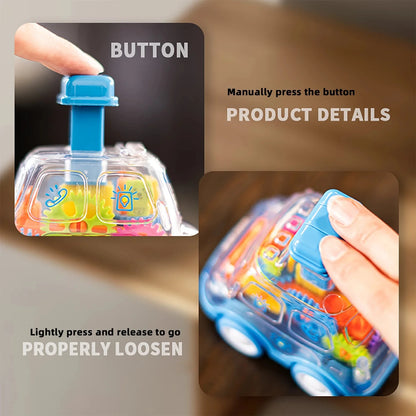 Voiture Friction Enfant Transparente | Engrenages Visibles | Cadeau 2-6 Ans