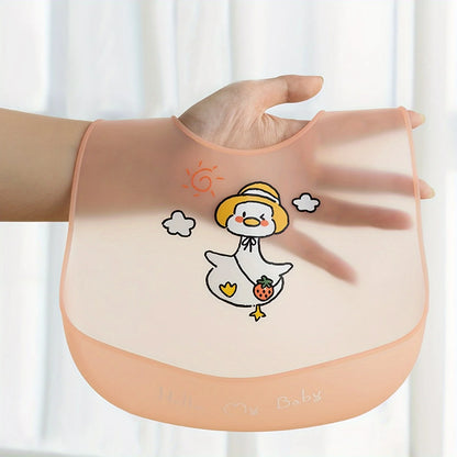 Bavoir silicone souple bébé – 7 motifs animaux mignons, impérméable, 1-3 ans