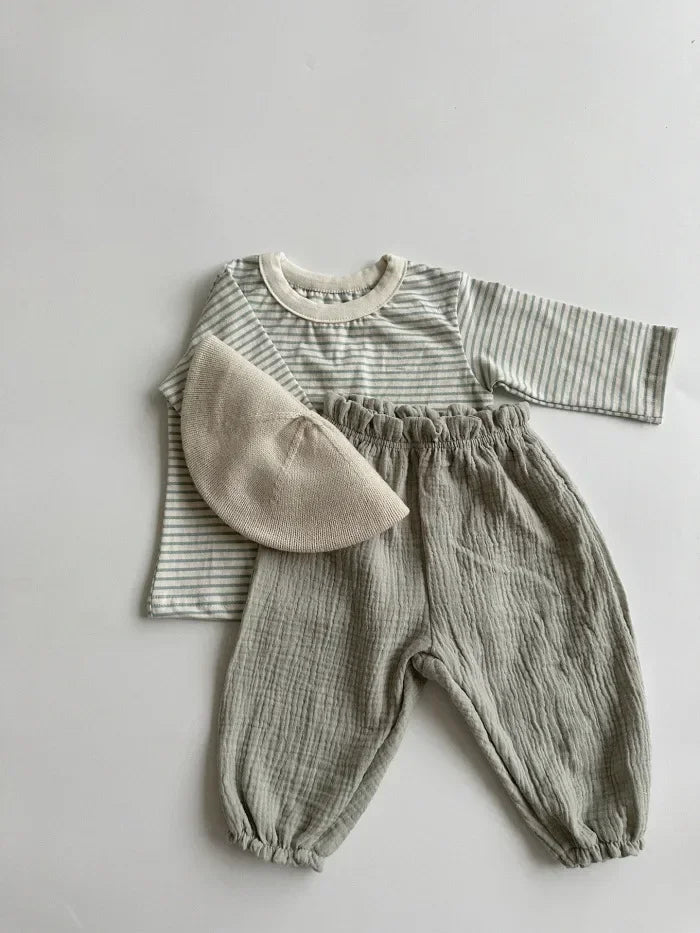 Pantalon Bébé Coton Doux | Imprimé Mignon | Mousseline | 3 Mois – 3 Ans