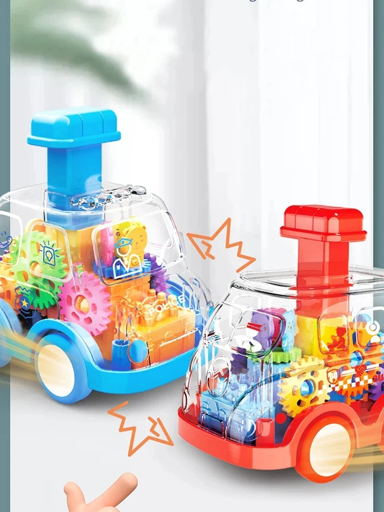 Voiture Friction Enfant Transparente | Engrenages Visibles | Cadeau 2-6 Ans