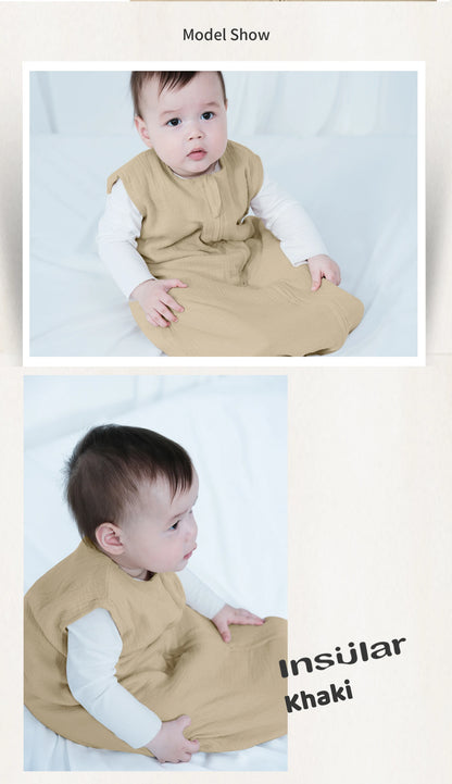 Sac de couchage été bébé – Mousseline coton léger, fermeture éclair 2 voies & change facile