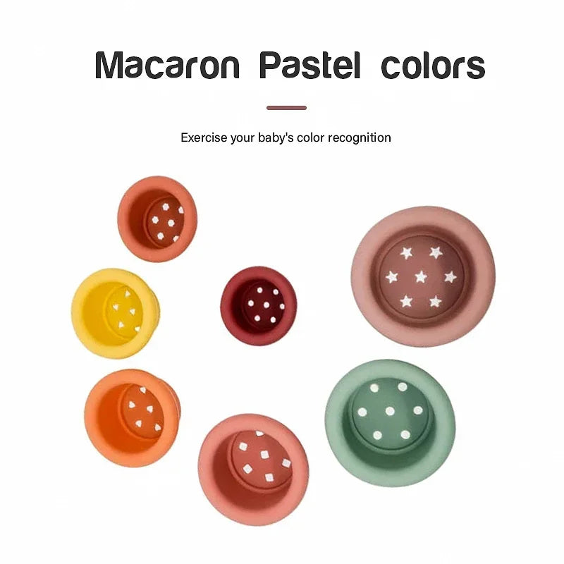 Jouets Empilables Tasses Montessori Bébé 0-12 mois | Jeu de Bain & Éveil | Cadeau Noël