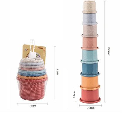 Jouets Empilables Tasses Montessori Bébé 0-12 mois | Jeu de Bain & Éveil | Cadeau Noël