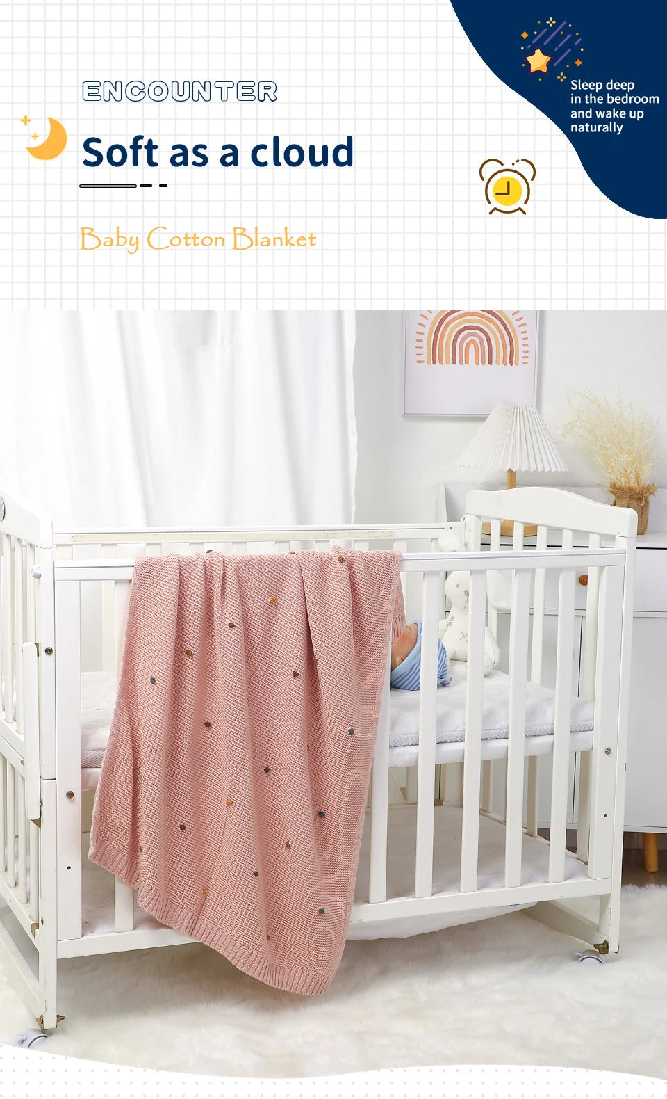 Couverture Bébé Naissance Coton | Lange Mousseline Emmaillotage | 90x70cm | Garçon & Fille