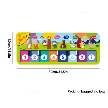 Tapis musical bébé – Tapis d'éveil piano lumineux 80×30 cm