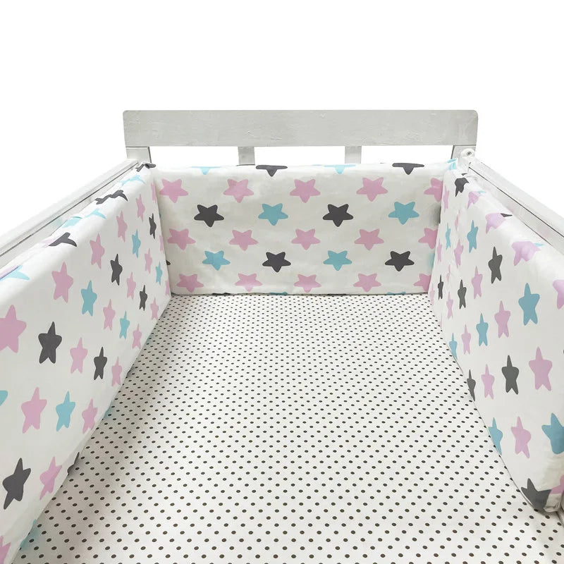 Tour de Lit Bébé Coton | Pare-Choc Respirant 200cm | 24 Couleurs | 0-36 mois