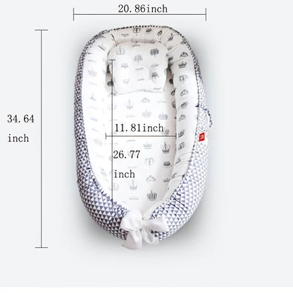 Nid Bébé Réducteur de Lit | Cocon Nouveau-Né Respirant | Coton Portable Réglable