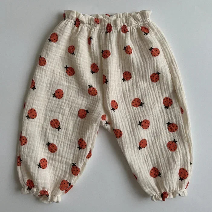 Pantalon Bébé Coton Doux | Imprimé Mignon | Mousseline | 3 Mois – 3 Ans