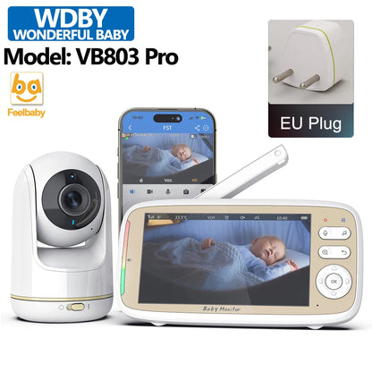 Babyphone vidéo 5" PTZ zoom 3x WiFi – Audio bidirectionnel & vision nocturne