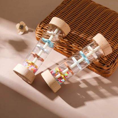 Coffret Éveil Musical Montessori Bébé | Bâton de Pluie, Sablier Arc-en-Ciel & Hochet | 0-12 Mois