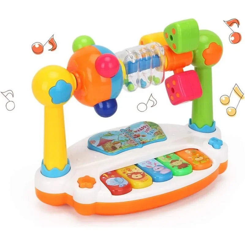Piano Musical Bébé | Clavier Rotatif Lumineux & Sonore | Cadeau Enfant