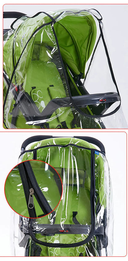 Habillage Pluie Poussette Universel | Coupe-Vent Imperméable | Nacelle & Canne
