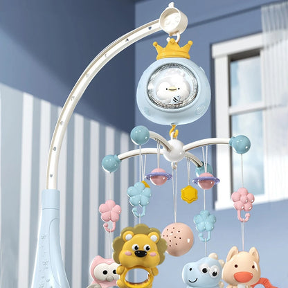 Mobile Musical Bébé Lit | Veilleuse Projecteur Télécommande | Fille Garçon