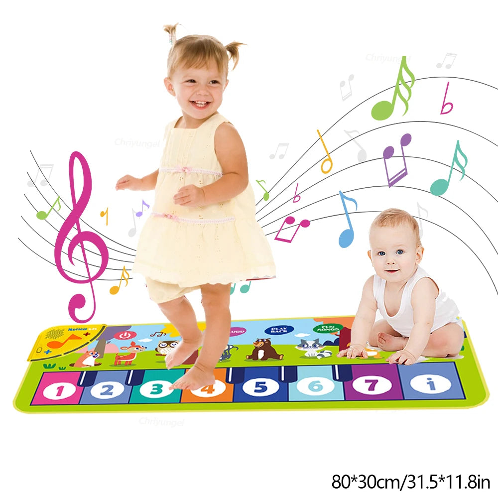 Tapis musical bébé – Tapis d'éveil piano lumineux 80×30 cm