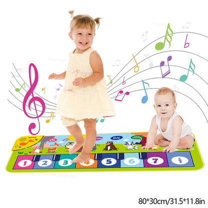 Tapis musical bébé – Tapis d'éveil piano lumineux 80×30 cm