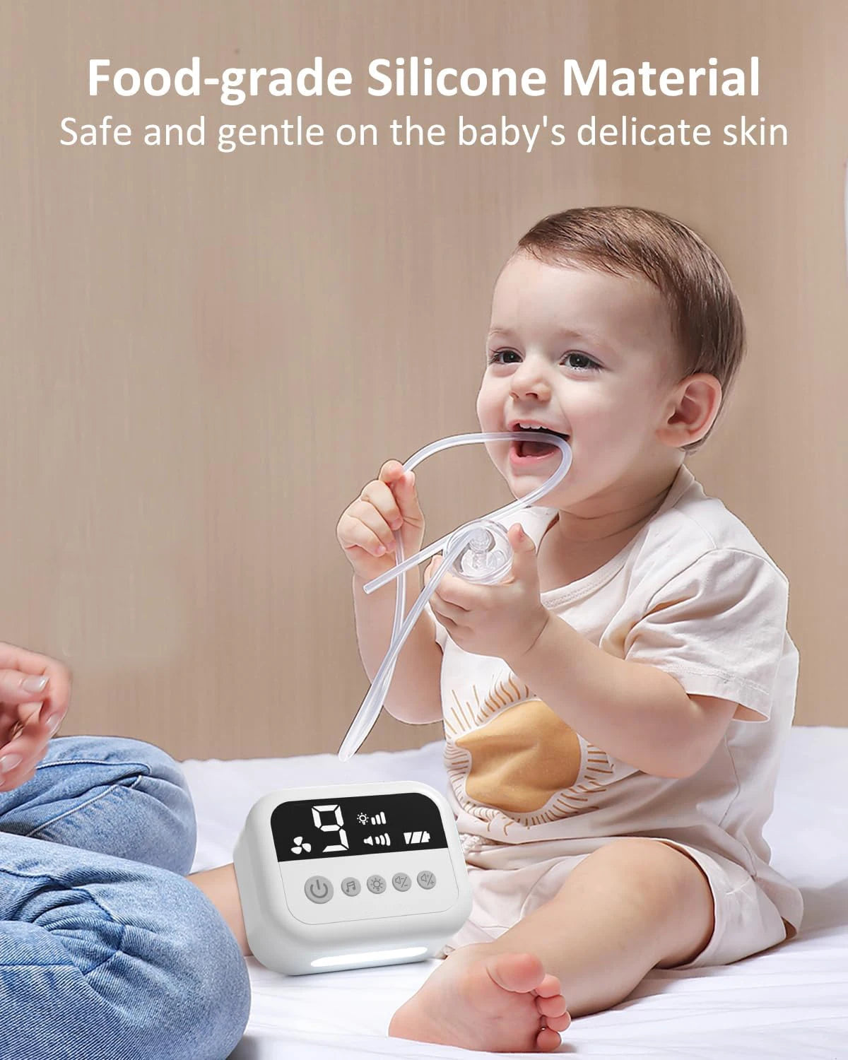 Aspirateur nasal bébé électrique premium – Musique intégrée, veilleuse & 9 niveaux d'aspiration