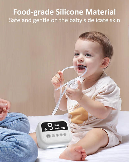 Aspirateur nasal bébé électrique premium – Musique intégrée, veilleuse & 9 niveaux d'aspiration