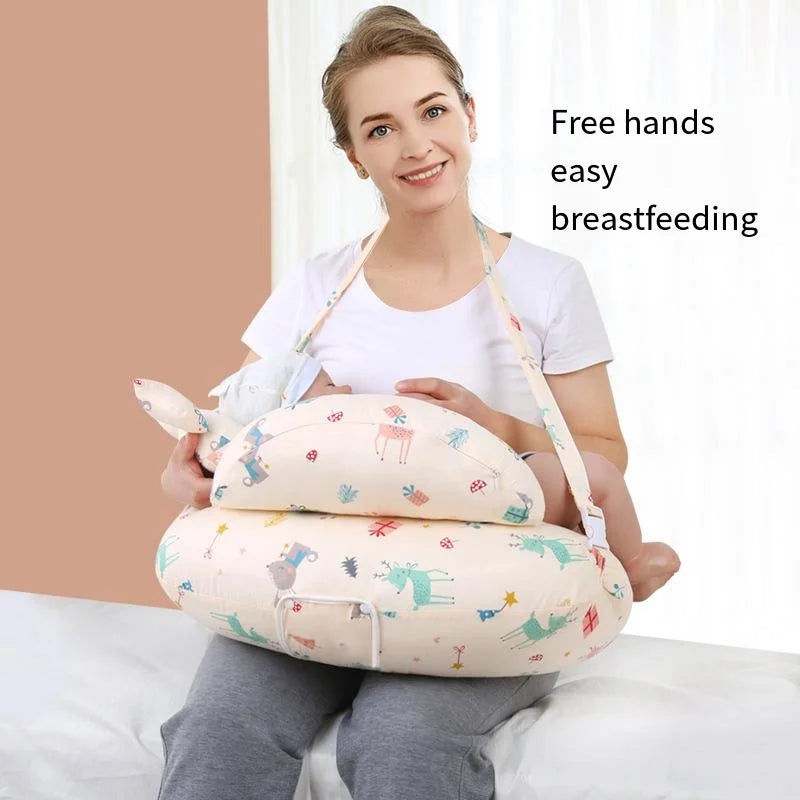 Coussin d'allaitement ergonomique soutien bras bébé – 4 saisons, housse lavable