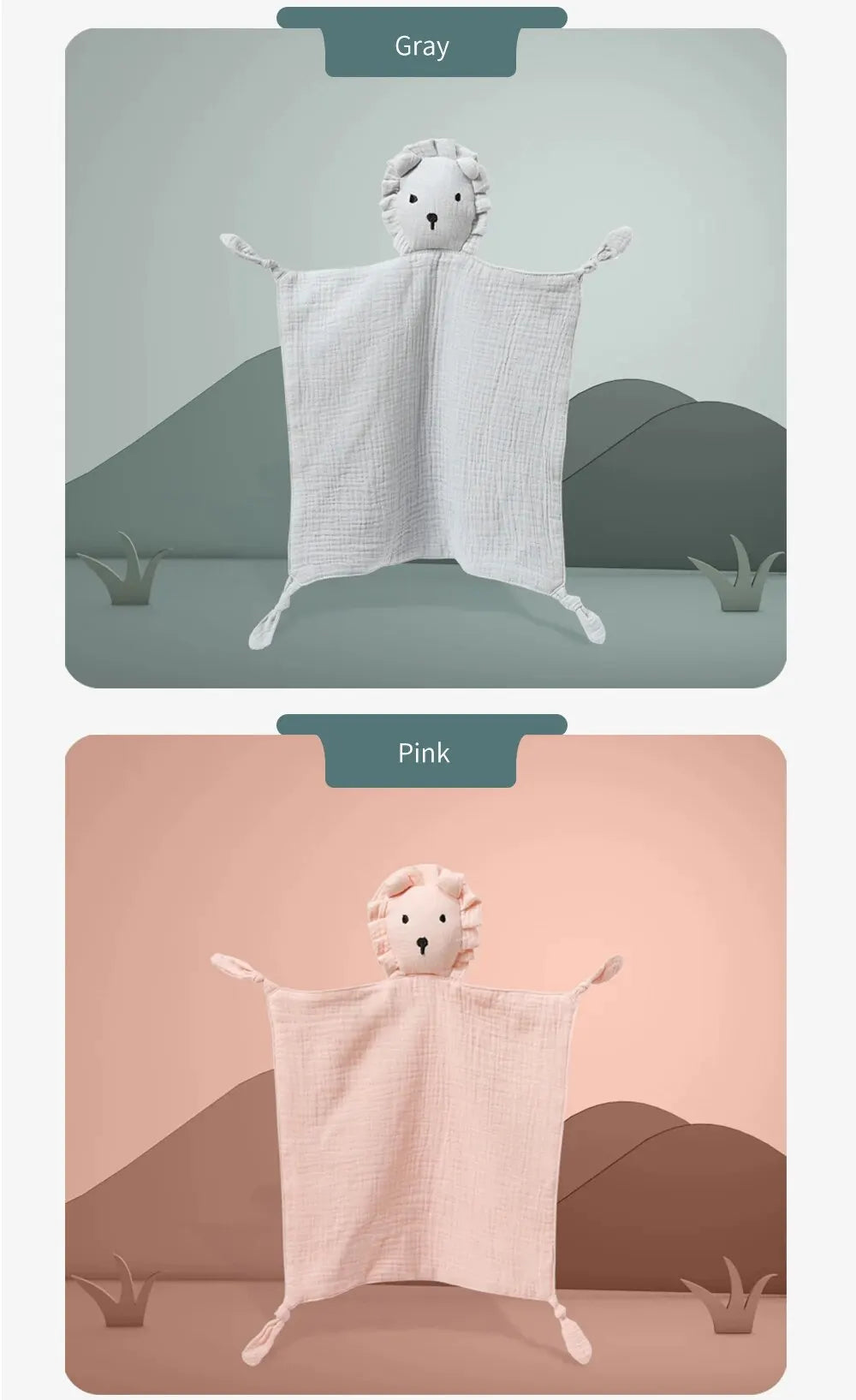 Doudou Mousseline Bébé | Couverture Apaisante Coton | Nouveau-Né 4 Saisons