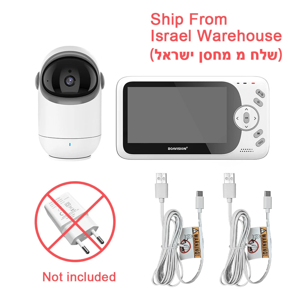 Babyphone vidéo sans WiFi PTZ 4,3" – Audio bidirectionnel, vision nocturne, longue portée
