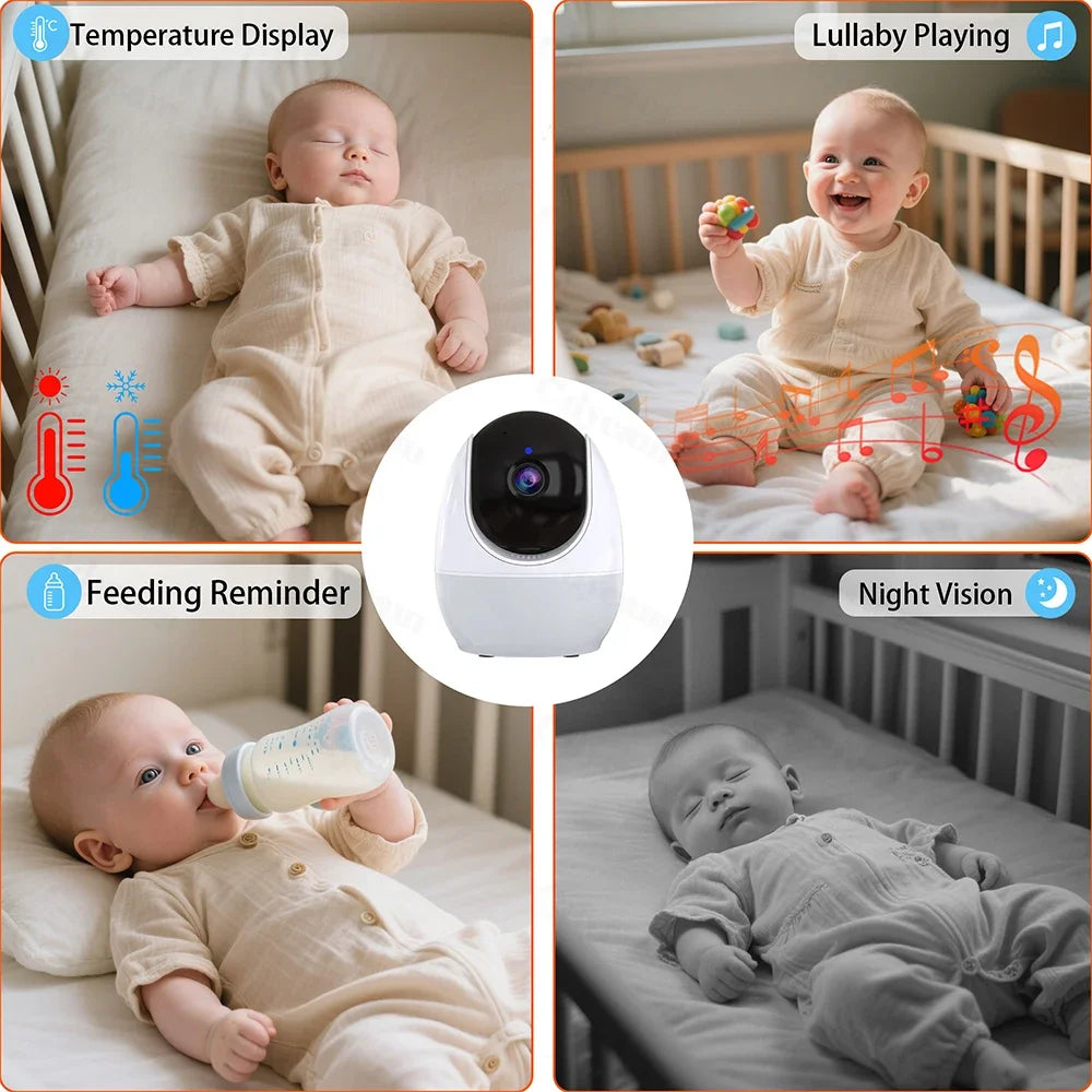 Babyphone vidéo WiFi 1080P – Écran 4,3", vision nocturne, PTZ & app mobile