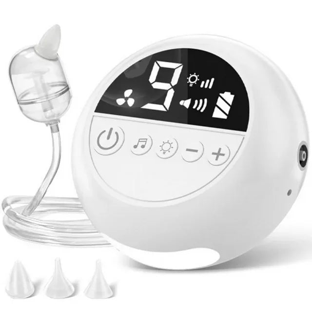 Aspirateur nasal bébé électrique premium – Musique intégrée, veilleuse & 9 niveaux d'aspiration