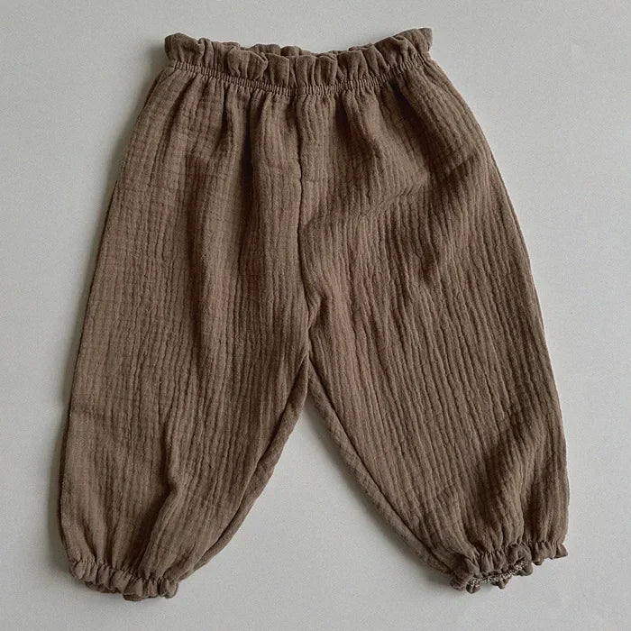 Pantalon Bébé Coton Doux | Imprimé Mignon | Mousseline | 3 Mois – 3 Ans