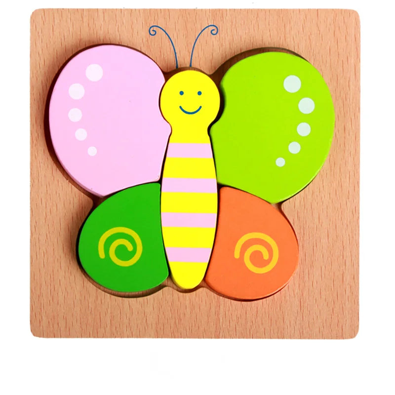 Puzzle 3D en bois – Jouet Montessori animaux pour éveil et apprentissage enfant