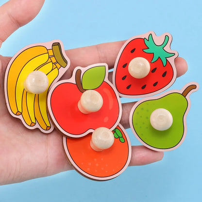 Puzzle Bois Bébé 1 an | Fruits Montessori | Jeu Cognitif & Motricite