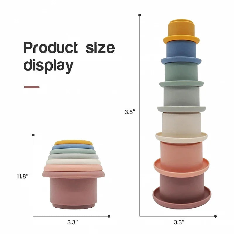 Jouets Empilables Tasses Montessori Bébé 0-12 mois | Jeu de Bain & Éveil | Cadeau Noël